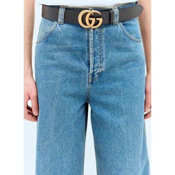GUCCI GG Grained-Leather Belt